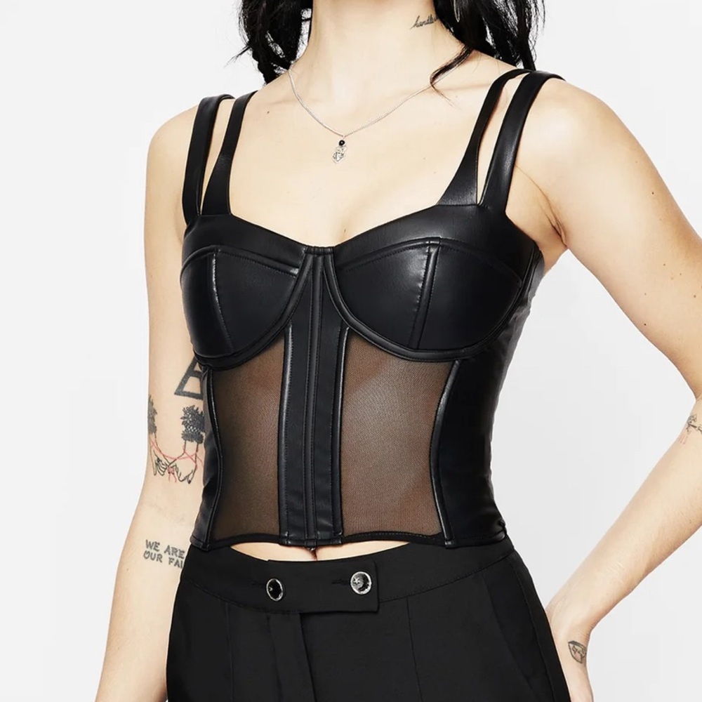 Disturbia Loretta Mesh Corset Top